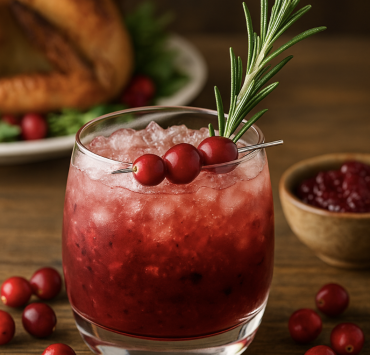 Cranberry Bourbon Smash – Festive Thanksgiving Cocktail with Cranberries and Rosemary